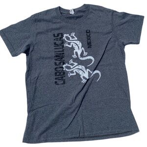 Cabo San Lucas Mexico lizard grey and white t shirt